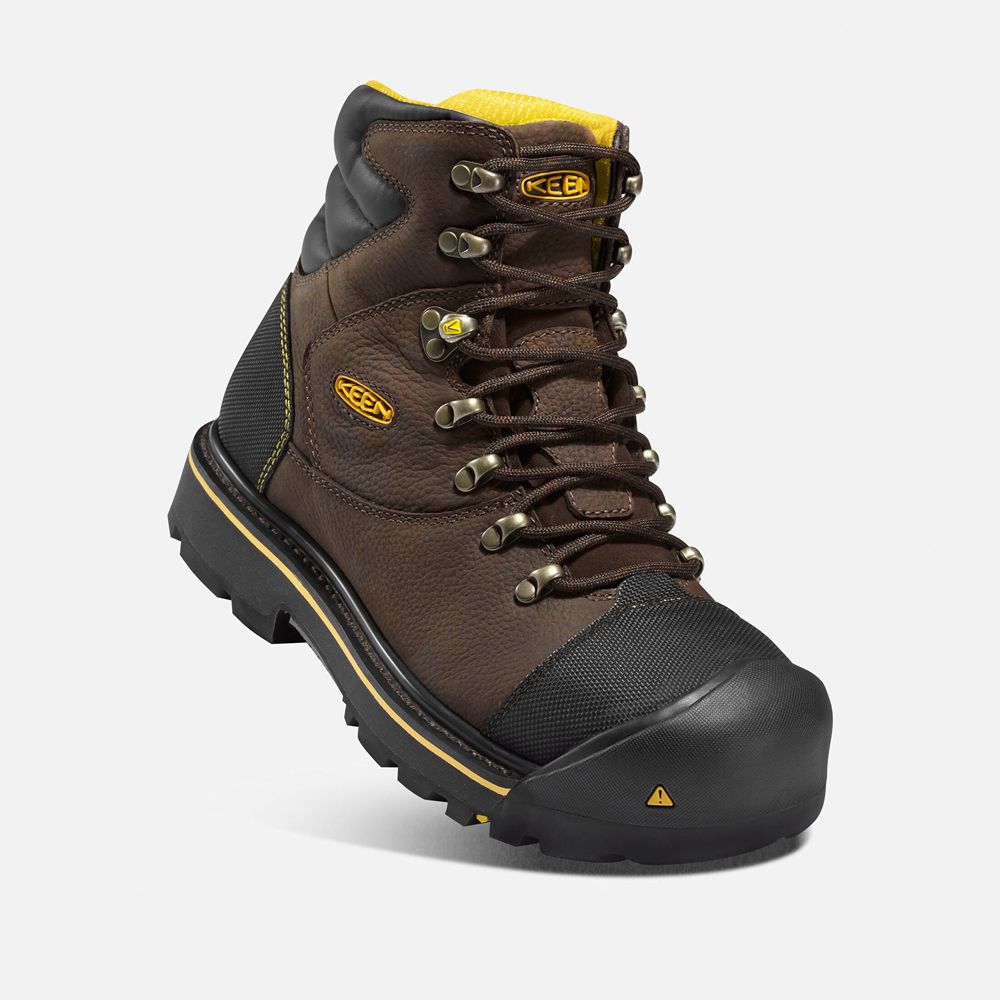 Botas de Trabajo Keen Mexico Marrom/Negros - Hombre Milwaukee 6\" (Steel Toe) - DH4065372